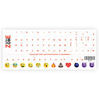 Наклейка на клавиатуру SampleZone прозрачная УКР / РУС RED (SZ-N-R)