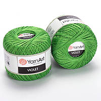 YarnArt VIOLET (Віолет) № 6332 зелений (Пряжа мерсеризована бавовна, нитки для в'язання)
