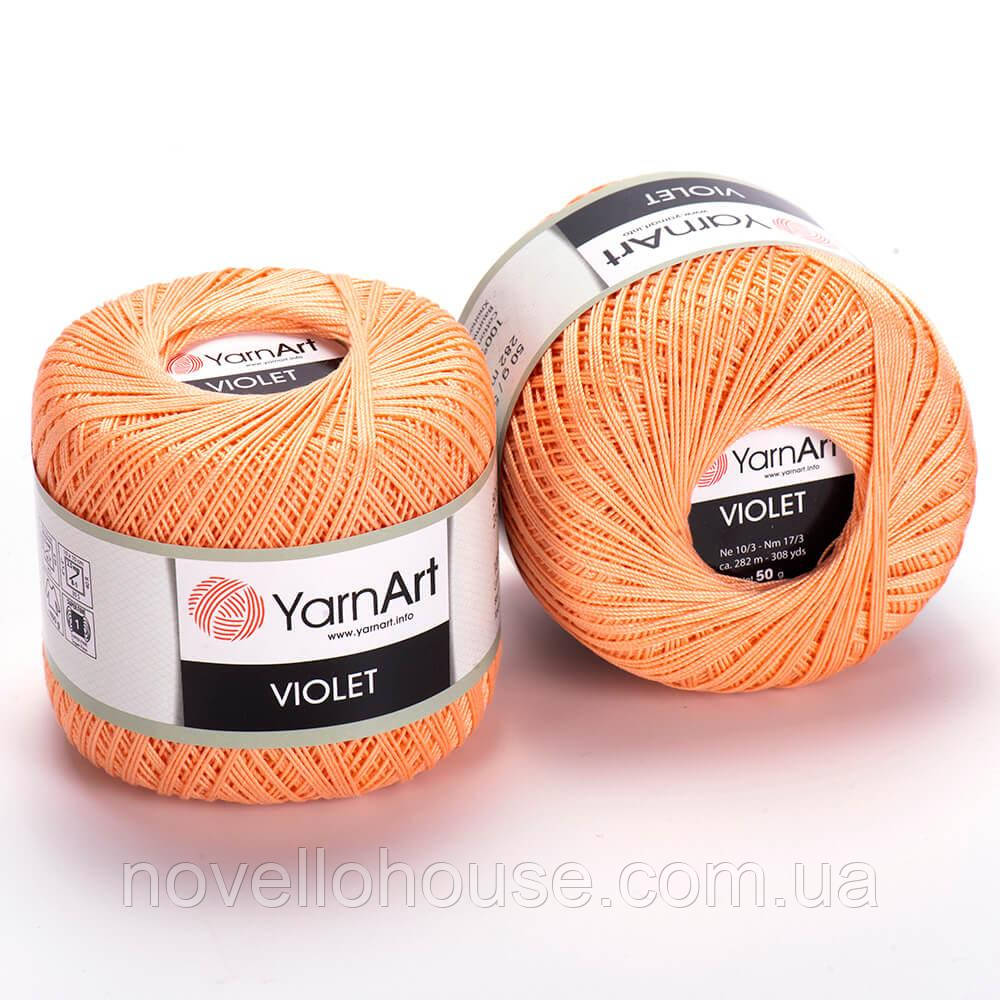 YarnArt VIOLET (Віолет) № 6322 персик (Пряжа мерсеризована бавовна, нитки для в'язання)