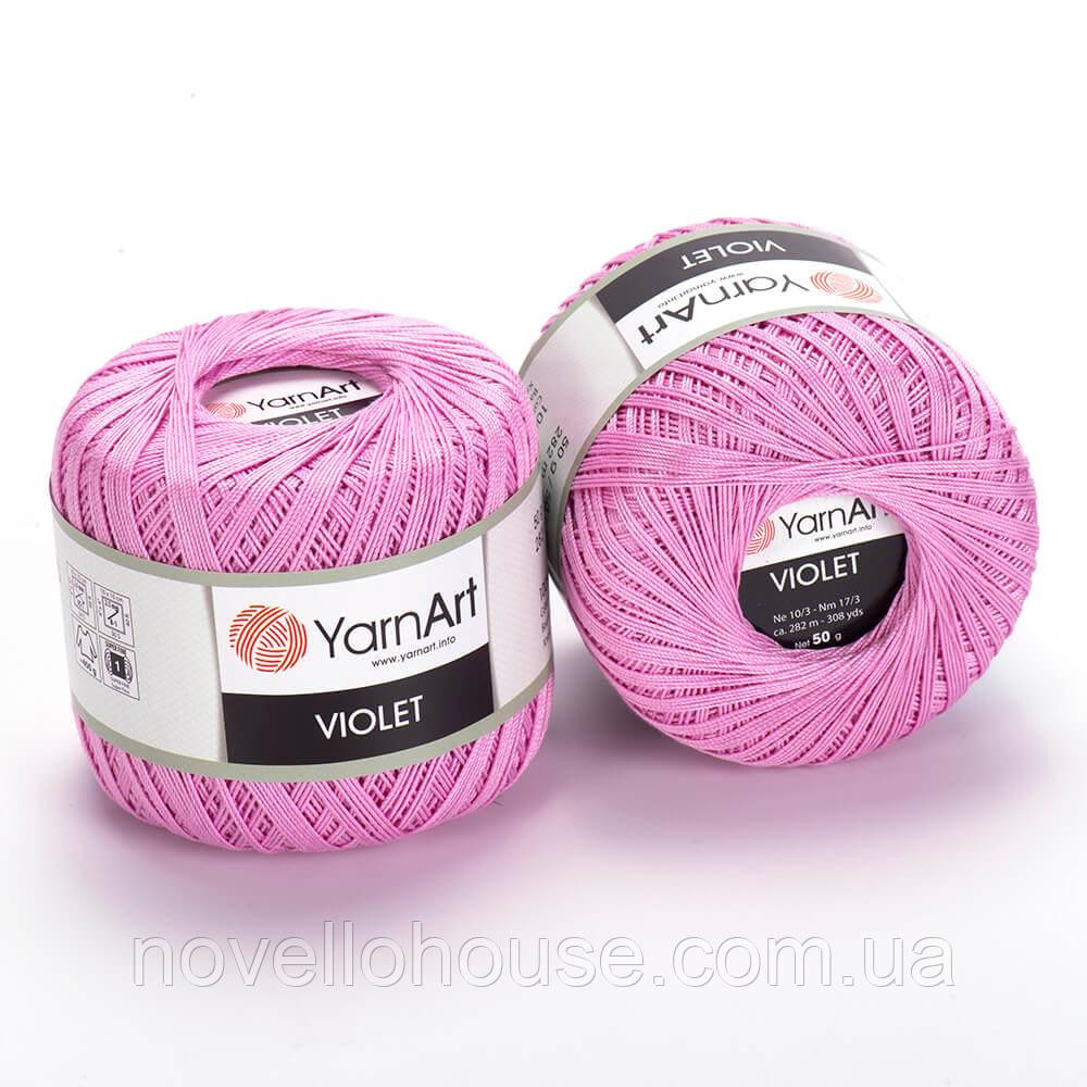 YarnArt VIOLET (Віолет) № 0319 бузково-рожевий (Пряжа мерсеризована бавовна, нитки для в'язання)