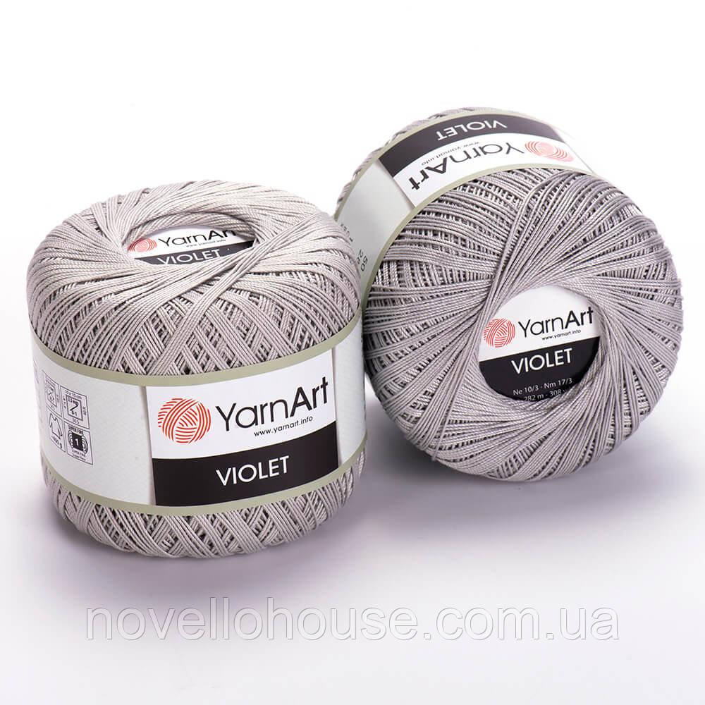 YarnArt VIOLET (Віолет) № 4920 світло-сірий (Пряжа мерсеризована бавовна, нитки для в'язання)