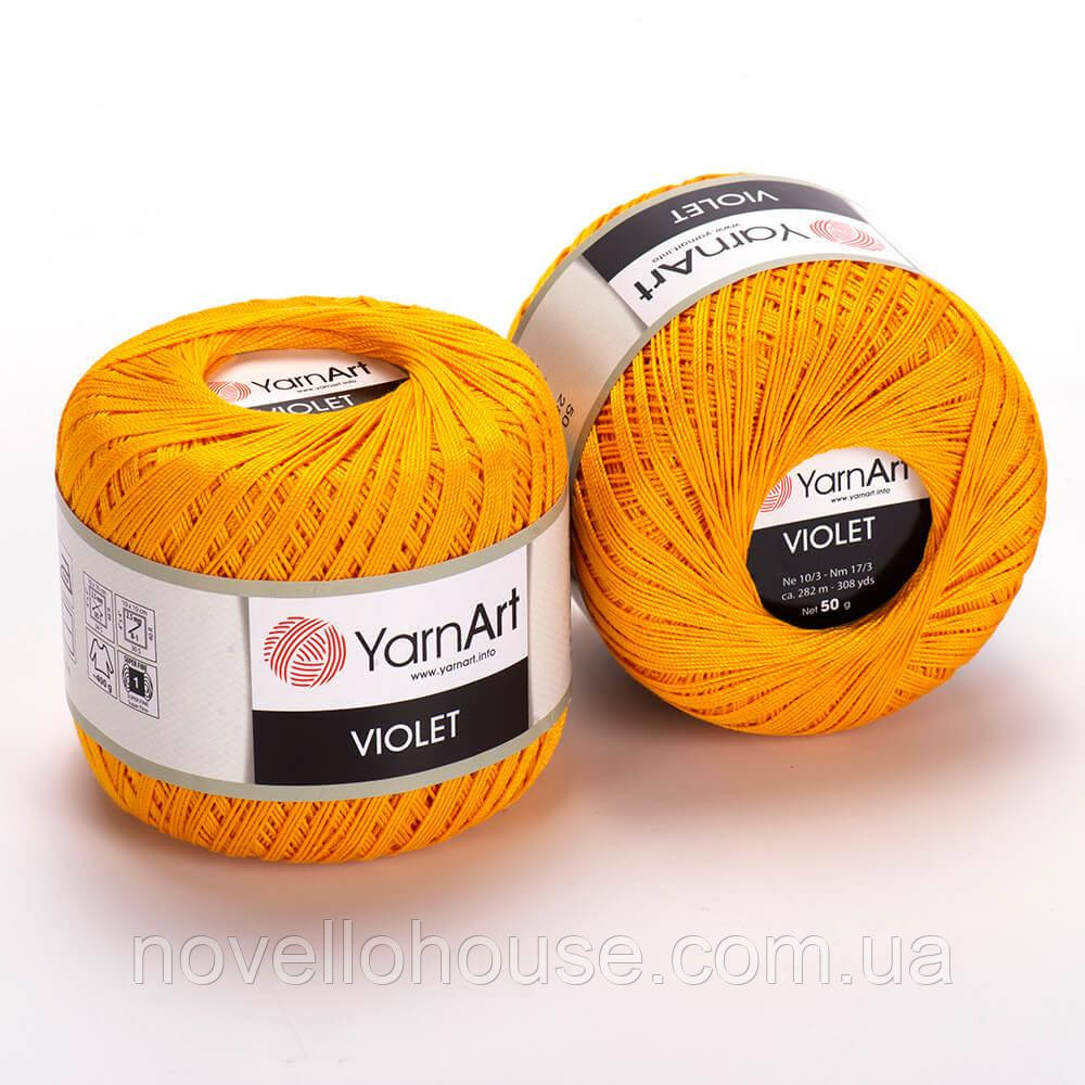 YarnArt VIOLET (Віолет) № 5307 темно-жовтий (Пряжа мерсеризована бавовна, нитки для в'язання)