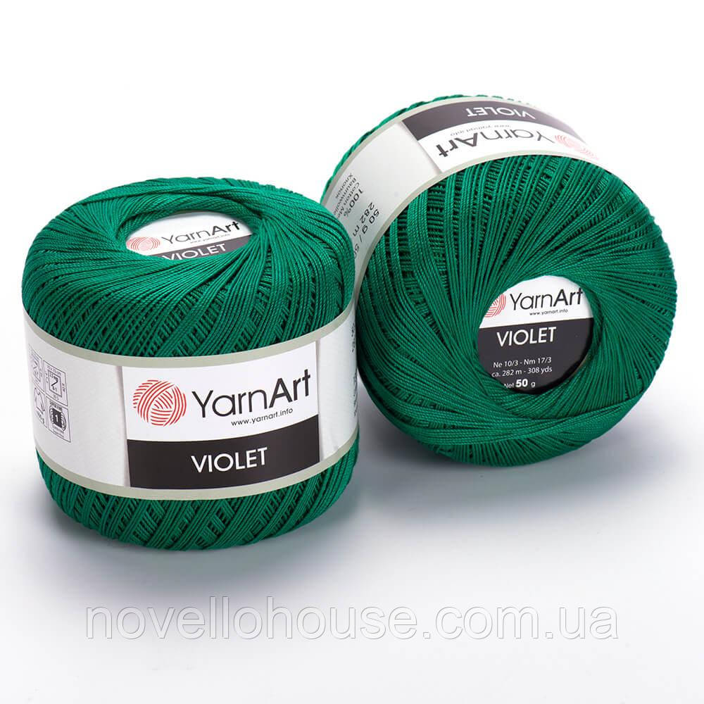 YarnArt VIOLET (Віолет) № 6334 смарагд (Пряжа мерсеризована бавовна, нитки для в'язання)