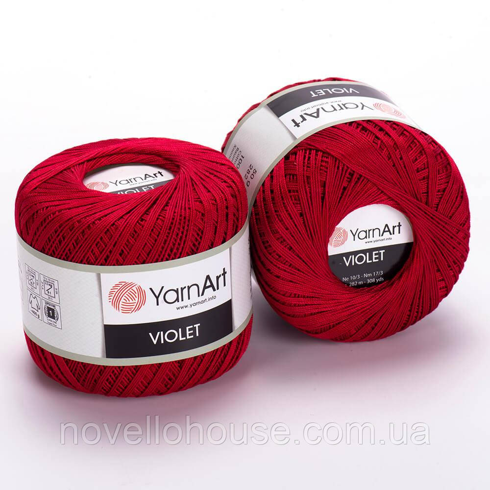 YarnArt VIOLET (Віолет) № 5020 темно-червоний (Пряжа мерсеризована бавовна, нитки для в'язання)