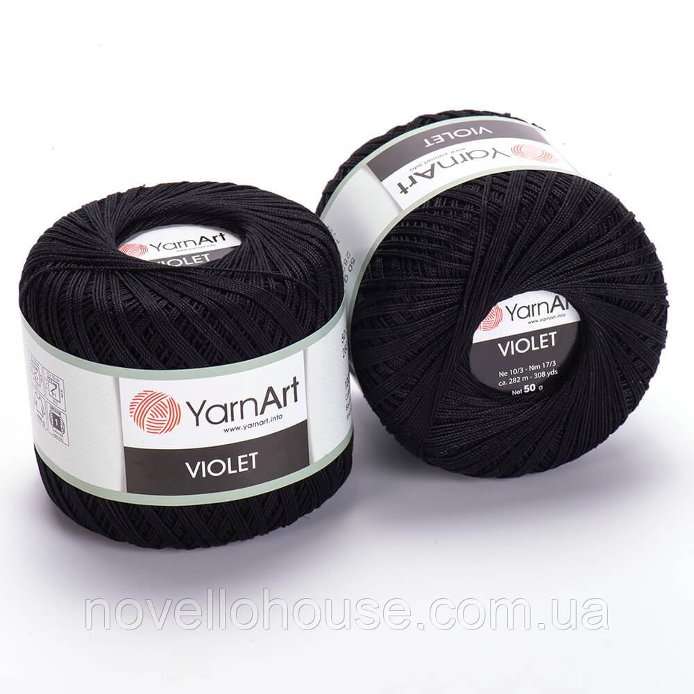 YarnArt VIOLET (Віолет) № 999 чорний (Пряжа мерсеризована бавовна, нитки для в'язання)
