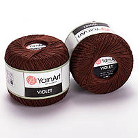 YarnArt VIOLET (Виолет) № 0077 шоколад (Пряжа мерсеризованный хлопок, нитки для вязания)