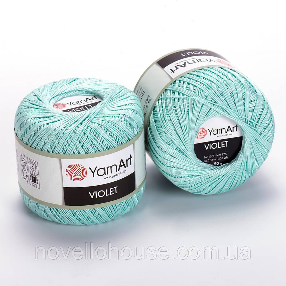 YarnArt VIOLET (Віолет) № 4939 м'ята (Пряжа мерсеризована бавовна, нитки для в'язання)