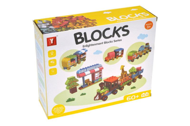 Конструктор з великими деталями поїзд 60дет Y555-2