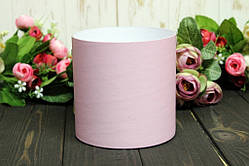 Кругла капелюшна коробка для квітів "Рожева пудра" d-11/h-11 см