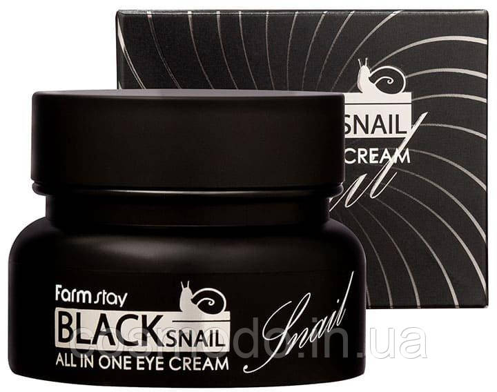Крем для глаз с муцином черной улитки FarmStay All-In-One Black Snail Eye Cream