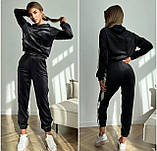 Жіночий велюровий костюм з лампасами, фото 4