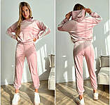 Жіночий велюровий костюм з лампасами, фото 5