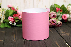 Кругла капелюшна коробка для квітів "Рожева" d-13/h-13 см