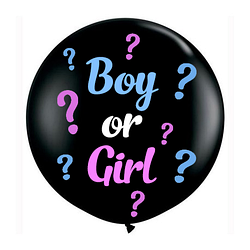 Куля-гігант чорний Boy or Girl на визначення статі дитини