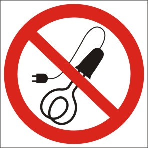 Знак "Забороняється користуватися електронагрівальними приладами" 100 мм, Пластик