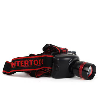 Ліхтар налобний світлодіодний надпотужний, три режими роботи INTERTOOL LB-0303, фото 1