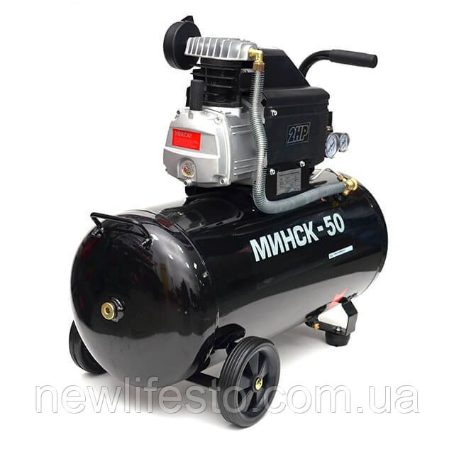 Компрессор Минск-50, 2.0 HP, 1.5кВт, 220В, 8атм, 205л/мин INTERTOOL PT-0021 - фото 7 - id-p290345396