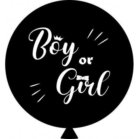 Куля-гігант чорний "Boy or Girl" на визначення статі дитини, фото 1