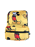 Детский рюкзак дошкольный "Микки Маус" 2 в 1 с бананкой, цвет желтый
