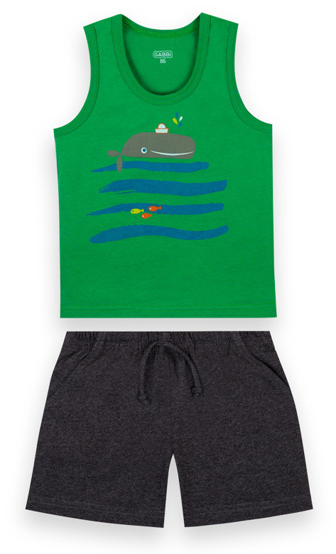Костюм (футболка і шорти) літні для хлопчика GABBI KS-21-4-4 Диноленд Зелений