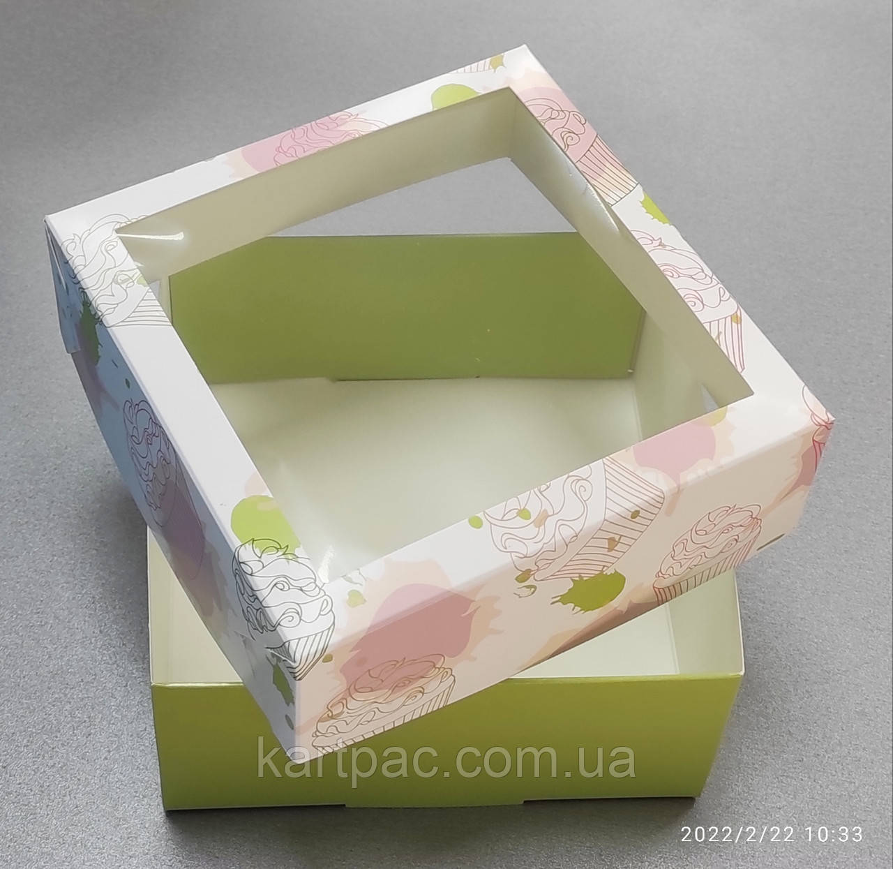 Коробка для бенто десертів 150*150*70 кольорова