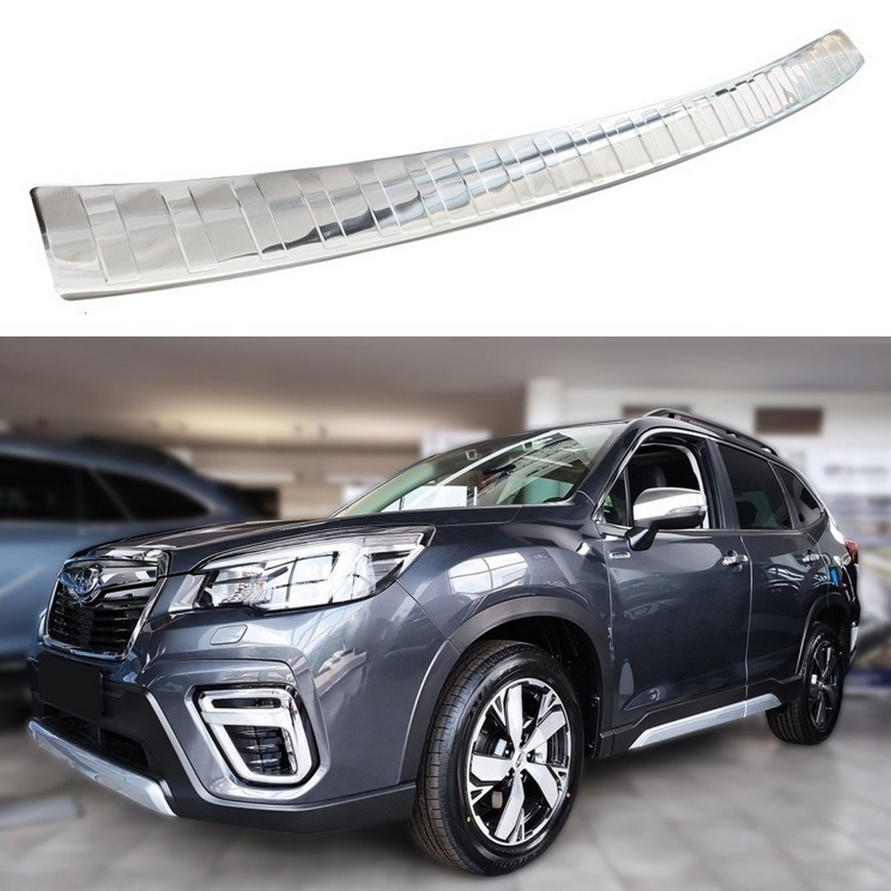 Захисна накладка на задній бампер для Subaru Forester V (SK) 2018+ /нерж.сталь/