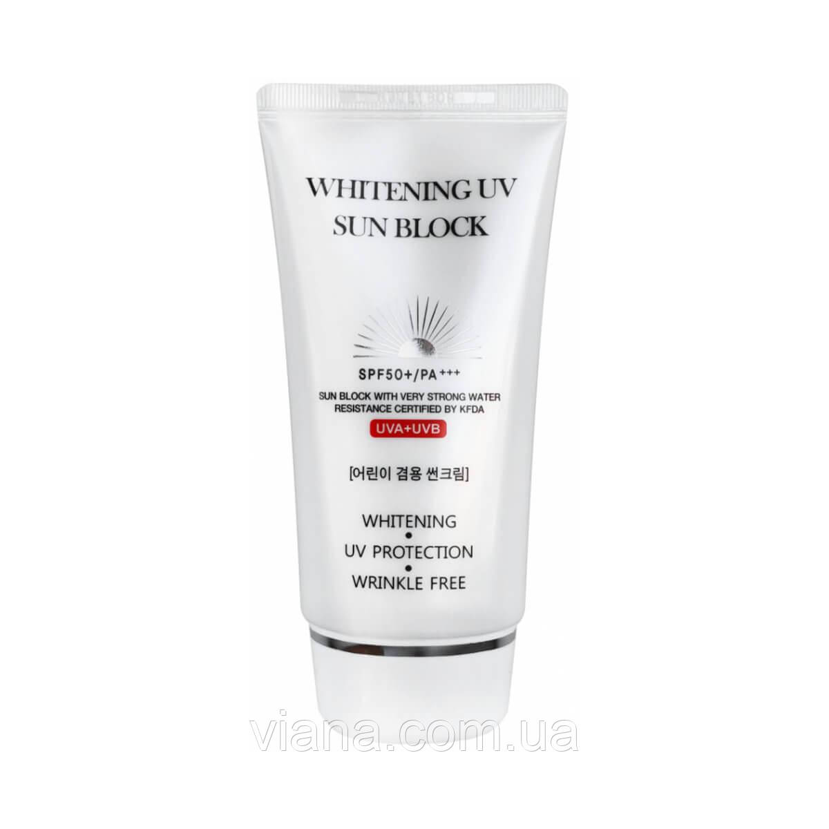 Освітлювальний сонцезахисний крем Jigott Whitening UV Sun Block SPF 50, фото 1