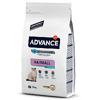 Advance Cat Hairball Sterilized корм для стерилизованных кошек для выведения шерсти индейкой и ячменем 1.5 кг