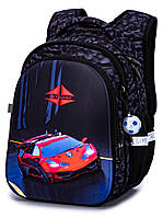 Школьный рюкзак для мальчика, влагозащитный, брелок- мяч,три отделения SkyName (Winner) R1-028 черный