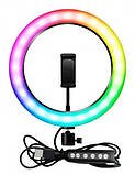 Кільцева LED-лампа RGB MJ26 (26 см) 1 кріплення, керування на дроті, фото 3