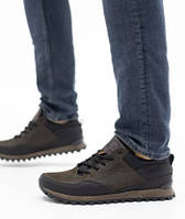 Мужские кроссовки кожаные весна/осень коричневые-черные Anser 95 Emirro из натуральной кожи