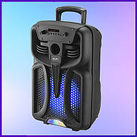 Громкая беспроводная Bluetooth колонка чемодан с ручкой и с подсветкой 8122A, GpS, для улицы и вечеринки