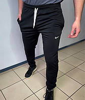 Штаны брюки мужские спортивные на манжетах трикотажные (черные) весна - осень 52