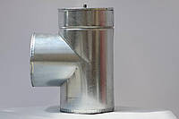 Трійник для димоходу утеплений діаметр 100/160мм нерж/оцинк 87гр 0,8мм (сендвіч) AISI 304