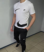 Комплект летний мужской футболка + штаны, спортивный трикотажный костюм мужской NIKE L