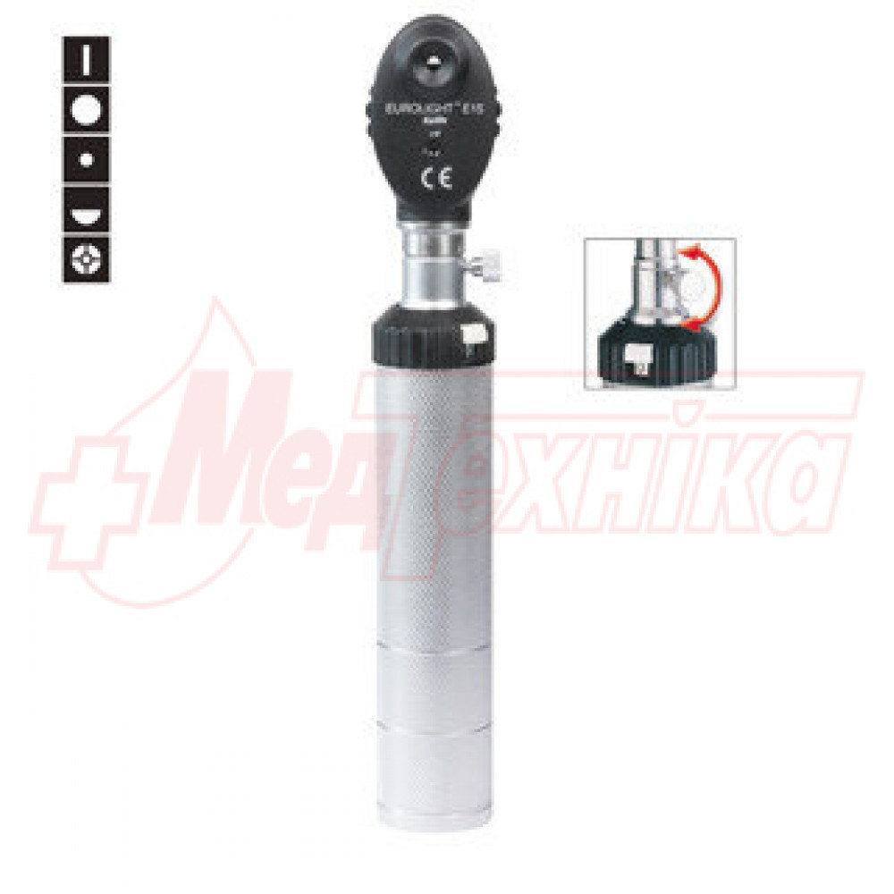 Офтальмоскоп EUROLIGHT E15, 2.5 з гвинтовим кріпленням, фото 1