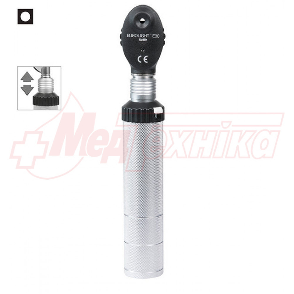 Офтальмоскоп EUROLIGHT E30, 2.5 V з "клік" системою кріплення головки і однієї діафрагмою, фото 1