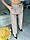Жіночі класичні брюки прямого крою в бежевому кольорі, фото 2