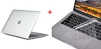 Чехол пластиковая накладка для макбука Apple Macbook Air M1 13,3'' (A1932/A2179/А2337) - прозрачная + подарок