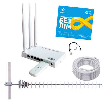 4G WI-FI комплект "Домашній інтернет Київстар" (Роутер Netis 5230 + Модем Huawei E3372+ антена Energy 16 Дб), фото 1