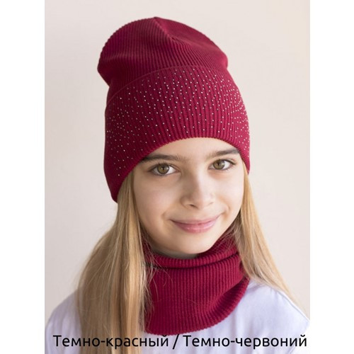 Весняна шапка Королева жіноча, підліткова. Шапка со стразами. Осіння шапка, демісезонна шапка Бордова