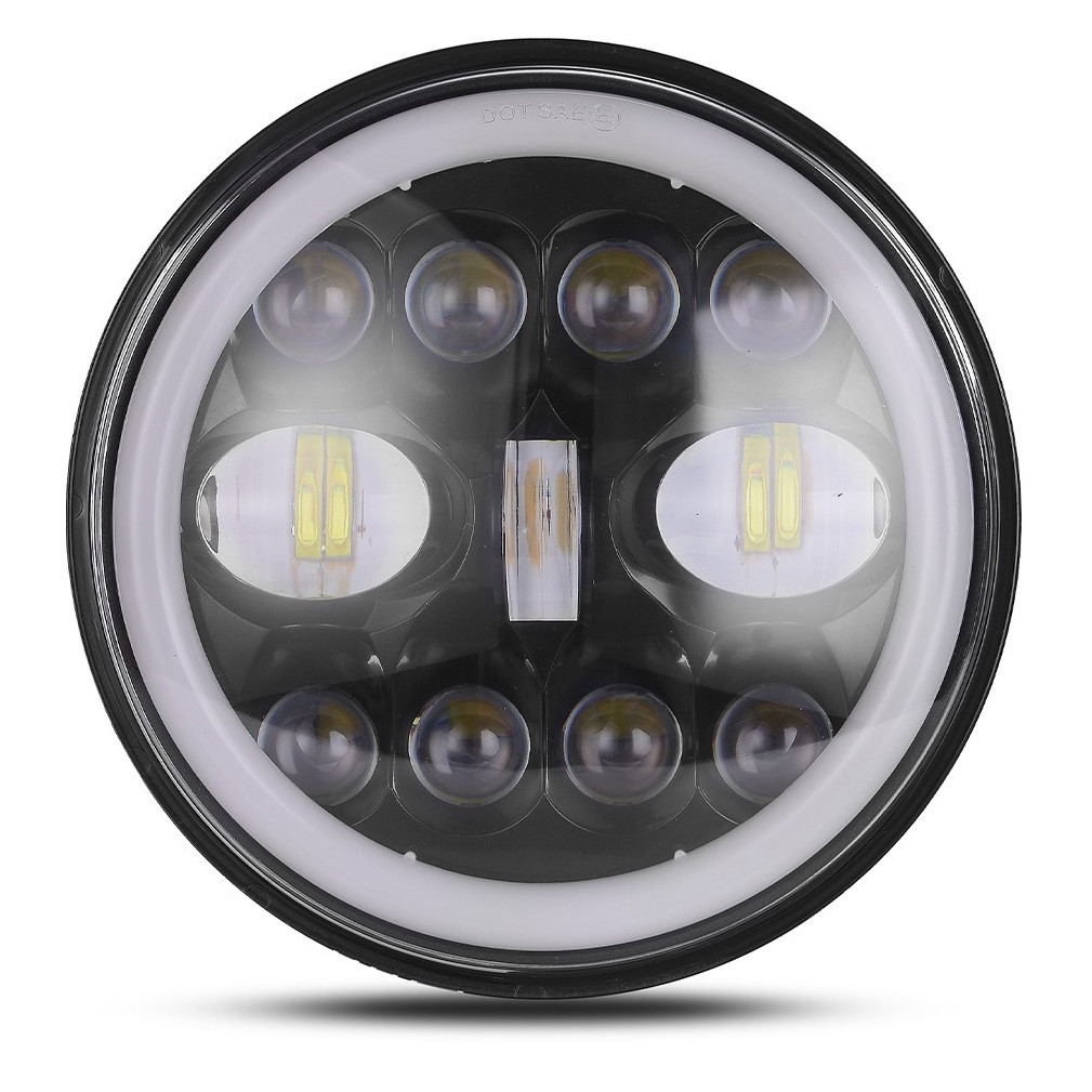 Фара LED 65W, ближній + дальній + ходові вогні, 7 дюймів, ГАЗ-53, КамАЗ, УАЗ, ЗІЛ, МАЗ, ВАЗ-2121, ВАЗ-2101, фото 1
