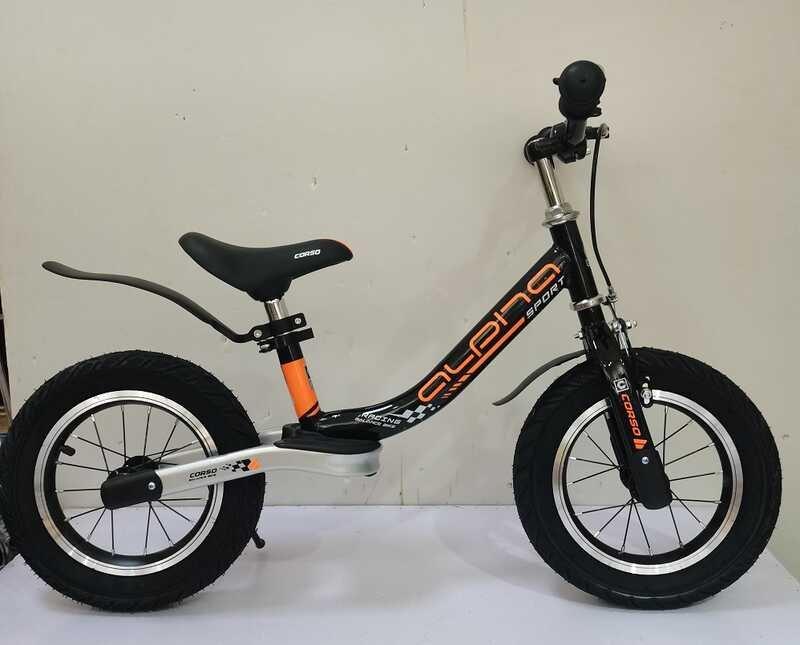 Велобіг Corso Alpha Sport сталева рама надувні колеса 12 ручний гальм підніжок крила
