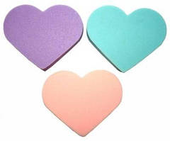 Набір губки косметичні для обличчя (серце) 3 шт. TITANIA art.1928/3