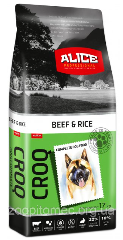 Сухий корм для собак Alice (Еліс) Croq яловичина з рисом на вагу, 1 кг Акція