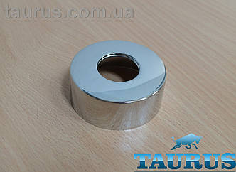 Круглий високий декоративний фланець D60/висота 25 мм, внутрішній розмір 3/4" (d26 мм). Латунь, хром.