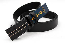 Чоловічий шкіряний ремінь чорний 35 мм.