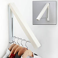 Вішак для одягу на стіну Hosin HS01 Біла складна вішалка для тремпелів | навесная вешалка настенная
