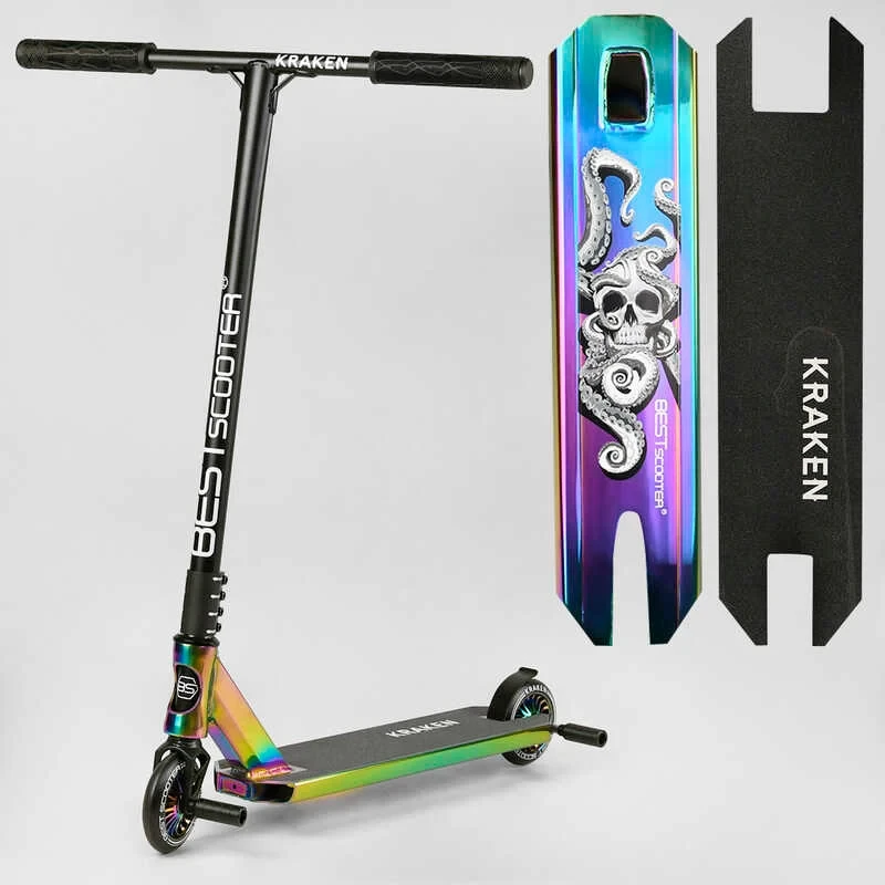 Труковий самокат Best Scooter Kraken салатовий HIC система пеги алюмінієвий анодоване фарбування колеса PU 110мм