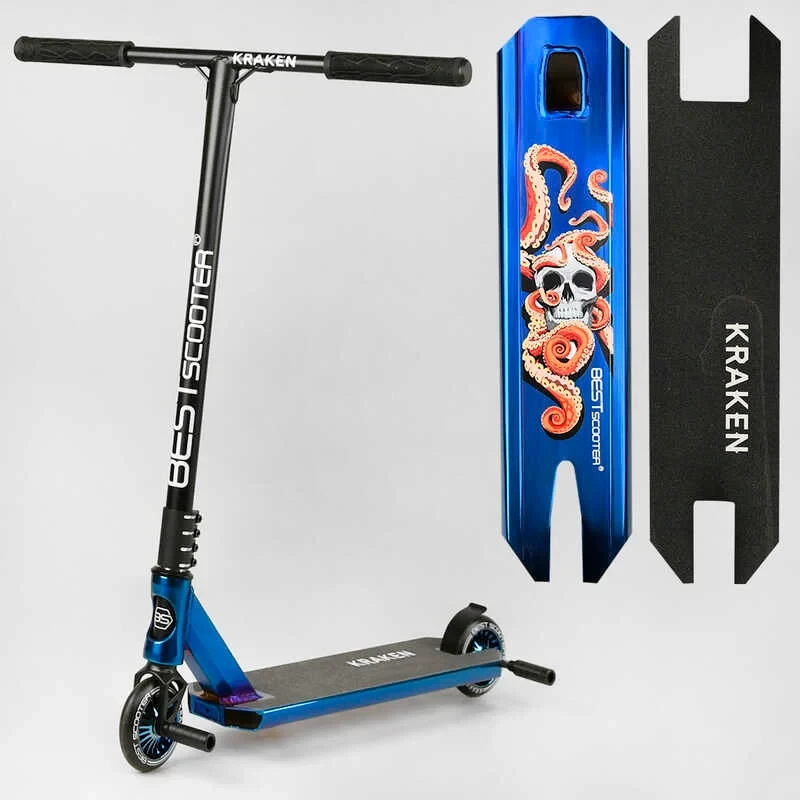 Труковий самокат Best Scooter Kraken синій HIC система пеги алюмінієвий анодоване фарбування колеса PU 110мм